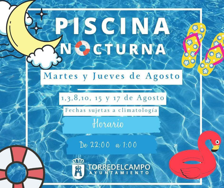 Horario mes de Agosto de la Piscina Nocturna