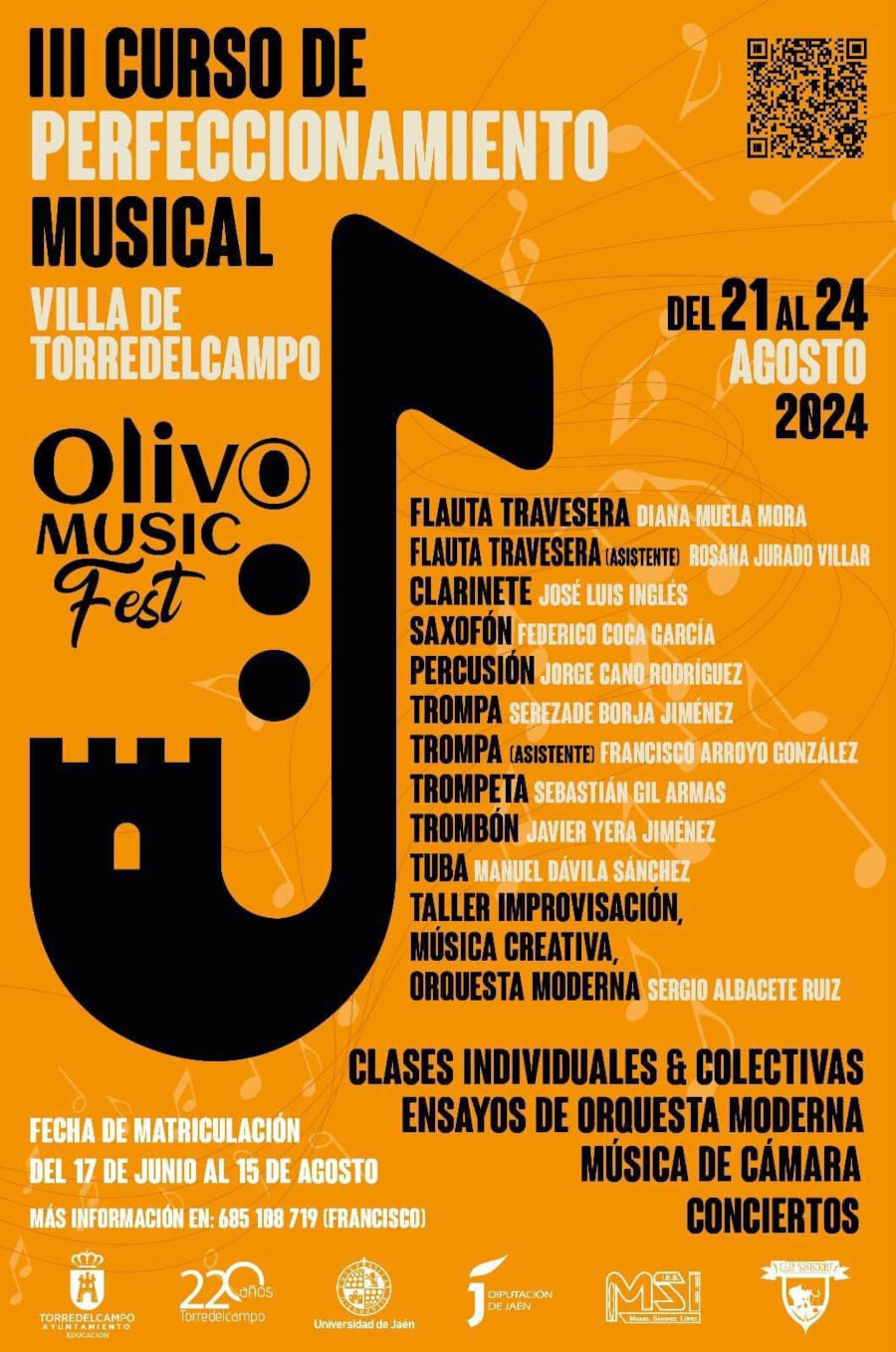 Olivo Music Fest presenta su tercera edición del curso de perfeccionamiento musical en Torredelcampo