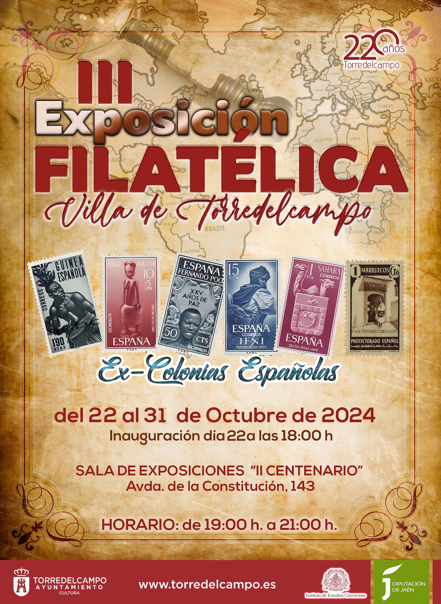 Tercera exposición filatélica con un viaje por las colonias españolas del siglo pasado