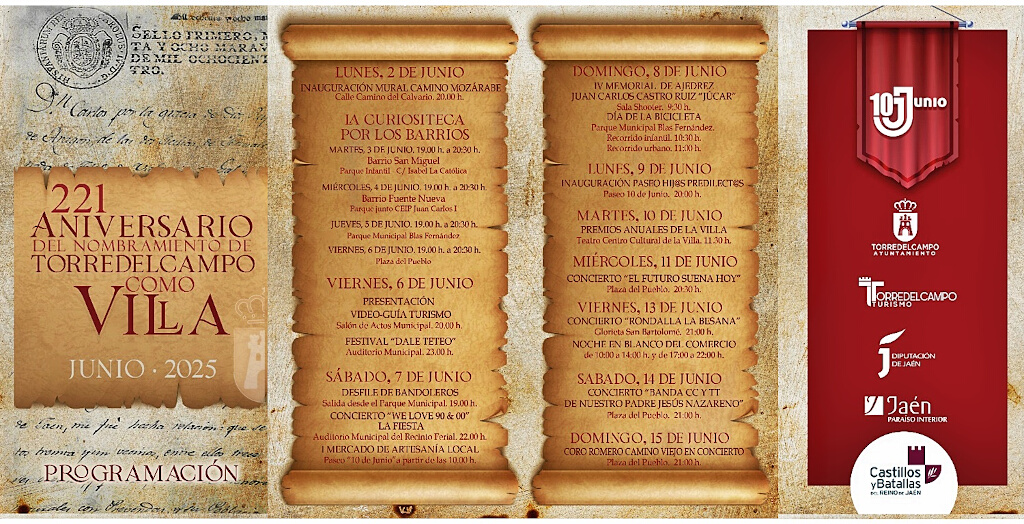 Programación 221 Aniversario del Nombramiento de Torredelcampo como Villa