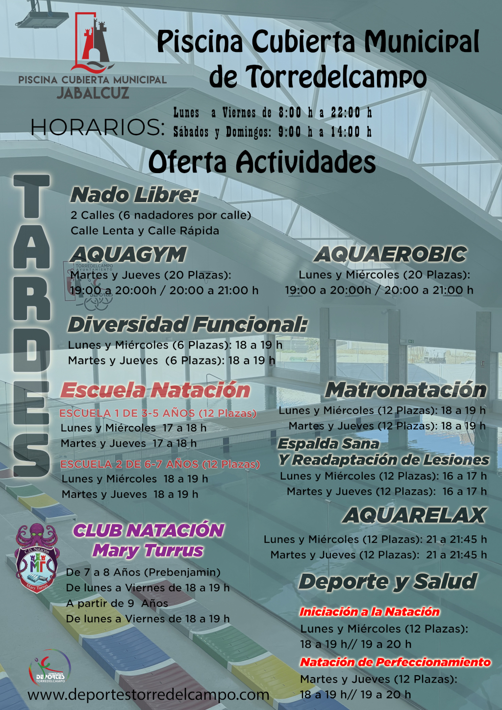 Actividades Tardes Piscina Cubierta Municipal Jabalcuz