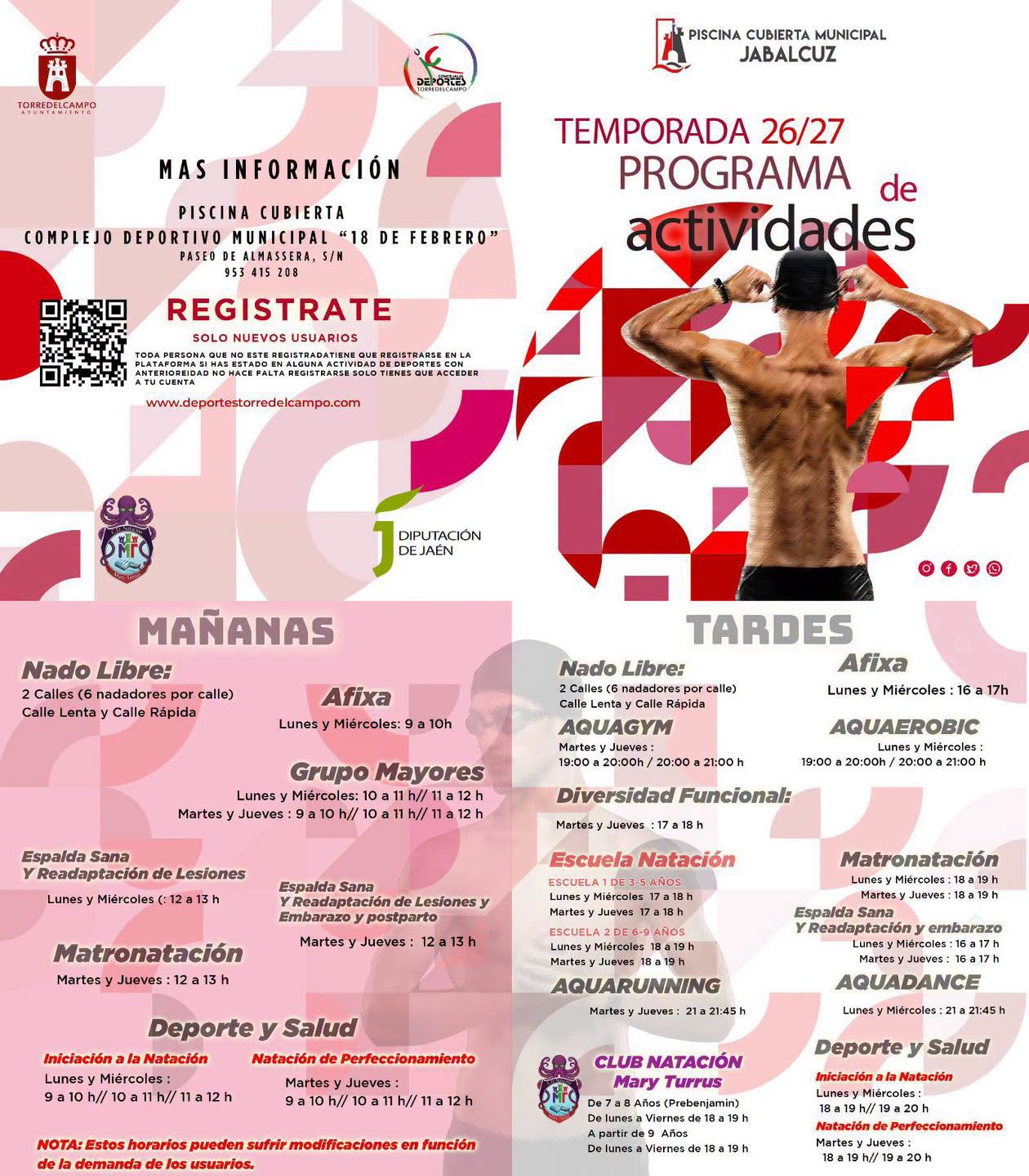 Actividades en Piscina Cubierta Municipal Jabalcuz