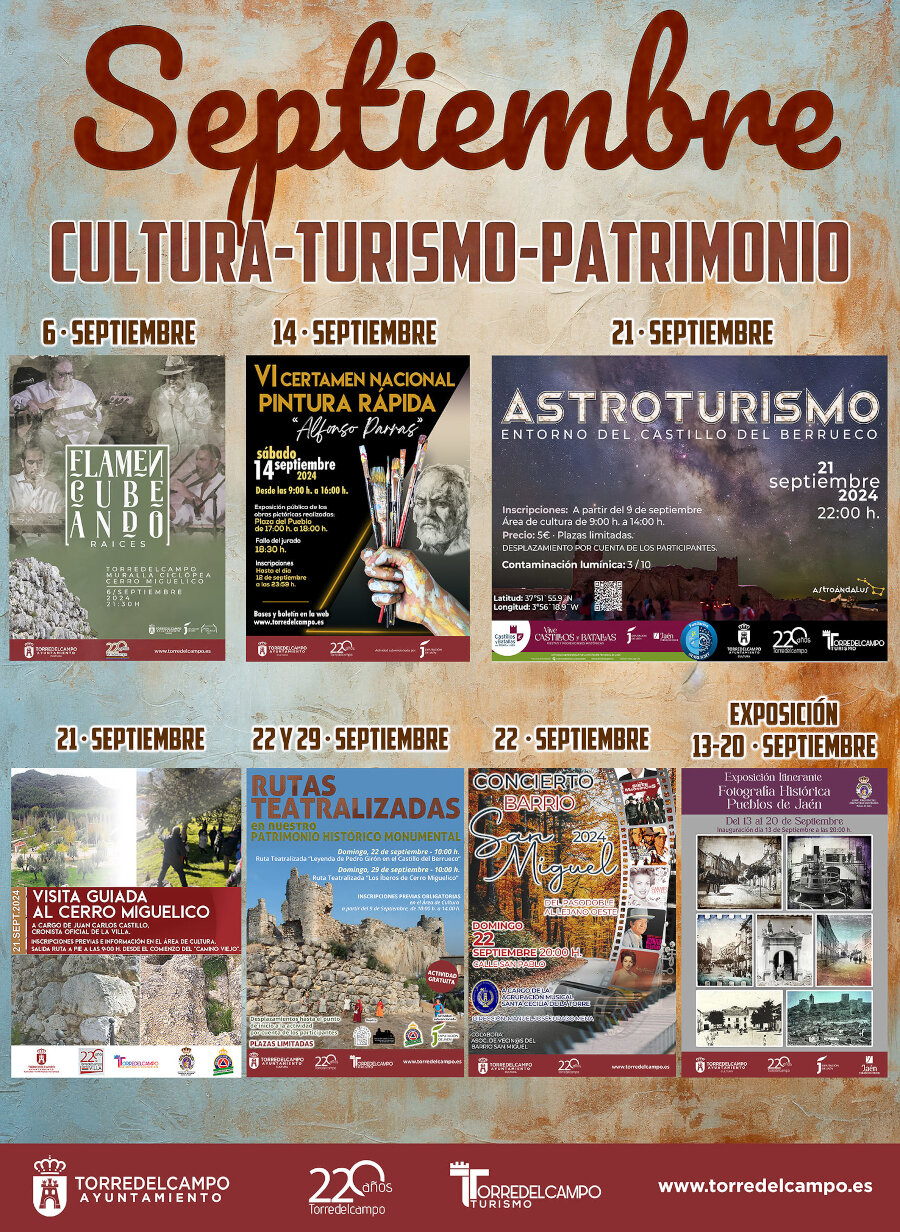 El Área de Cultura presenta la programación de un mes de septiembre repleto de actividades