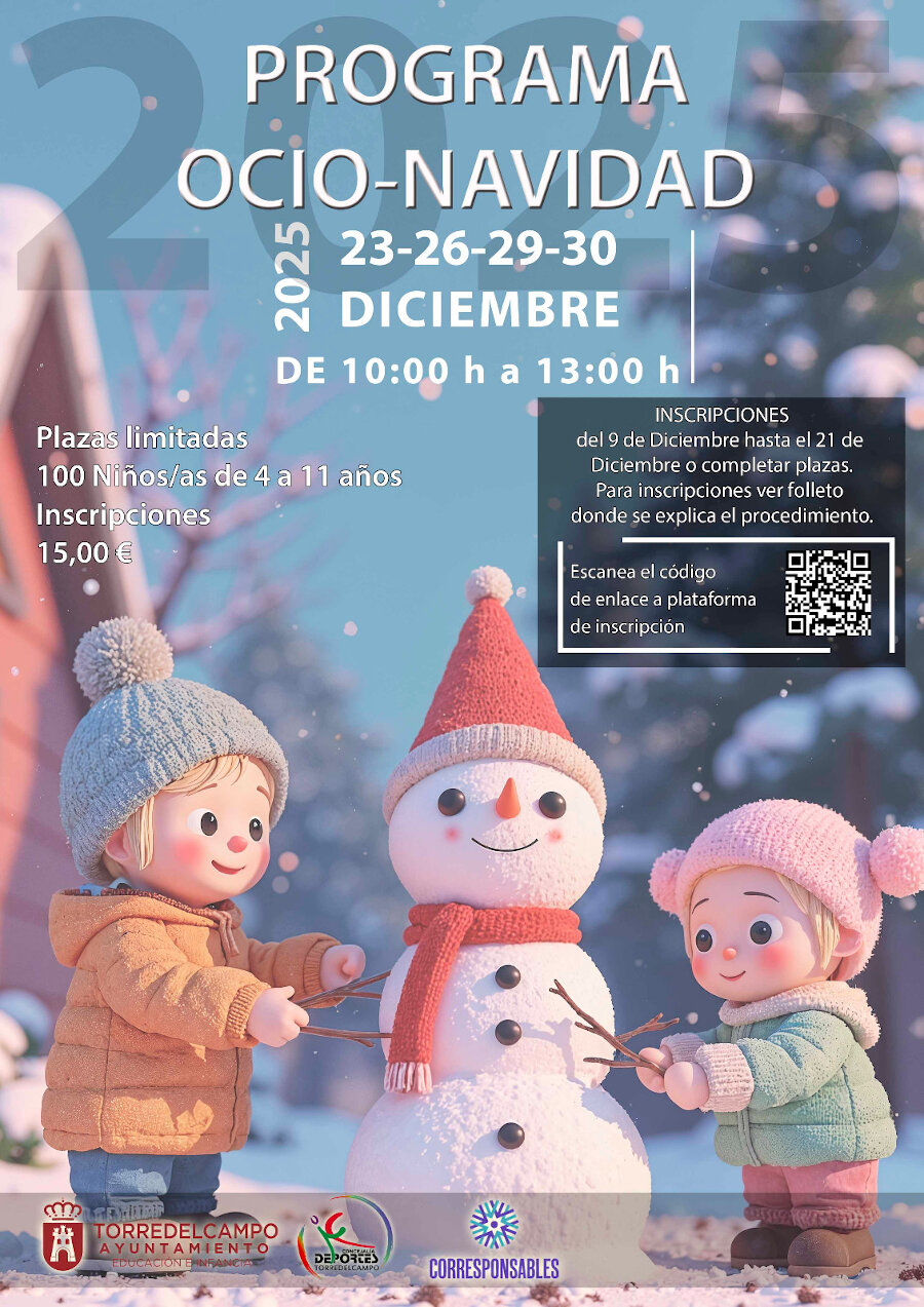Nuevo Programa de Ocio de Navidad 2025 para niños y niñas de Torredelcampo