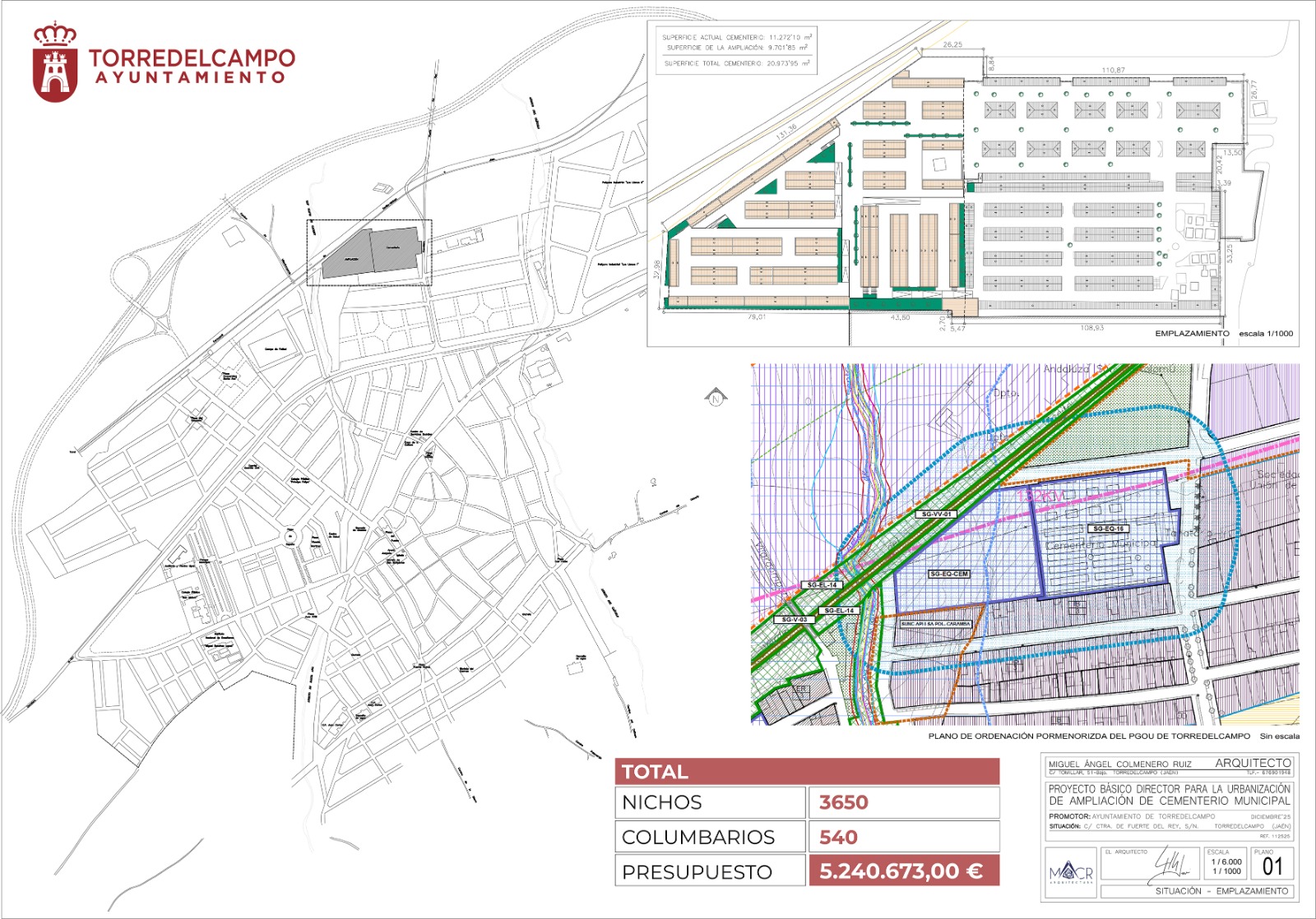 Planos del proyecto de ampliación del cementerio