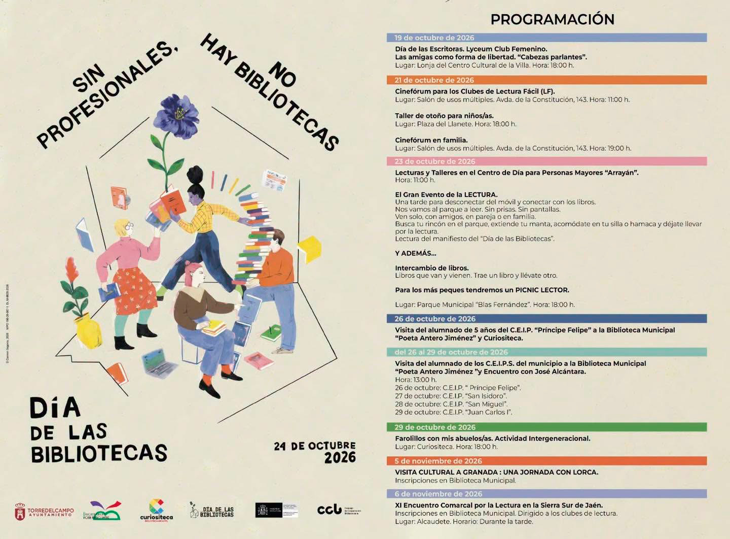 La lectura sale al encuentro de todas las generaciones con una amplia programación por el Día de las Bibliotecas
